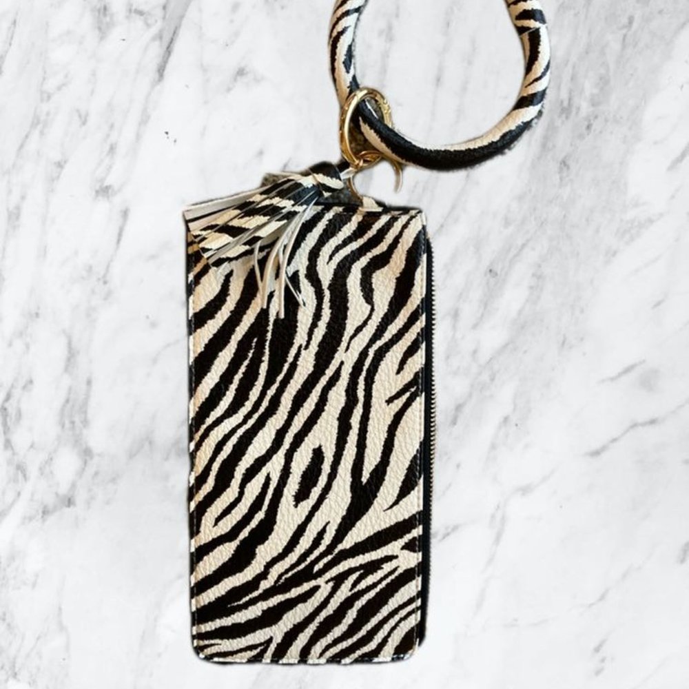 Zebra Print Clutch with Wristlet